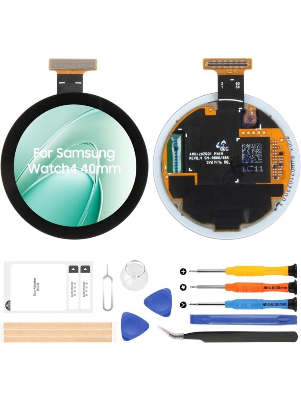 LCD Screen Replacement for Galaxy Watch 4 40mm - 1.2" AMOLED Display & Tweezers